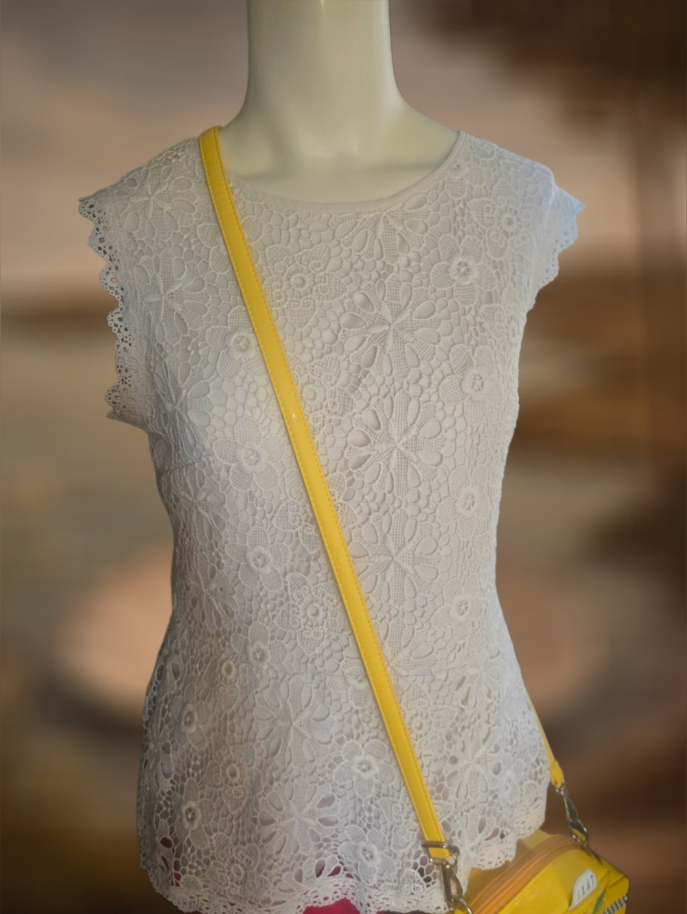 Adiva White Lace Top NWT | Floral Crochet Blouse | Size Large